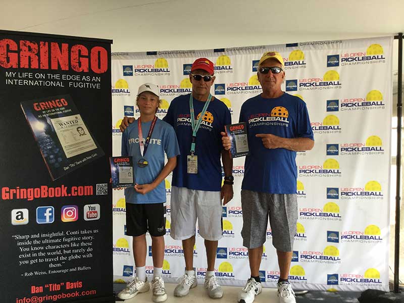 Dan Tito Davis at 2017 USA and Pickleball Championships with William Sobek and Chris Whitnell