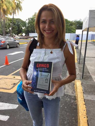 Nicaraguan Lady at Managua, Nicaragua, Airport, waiting for a Taxi!