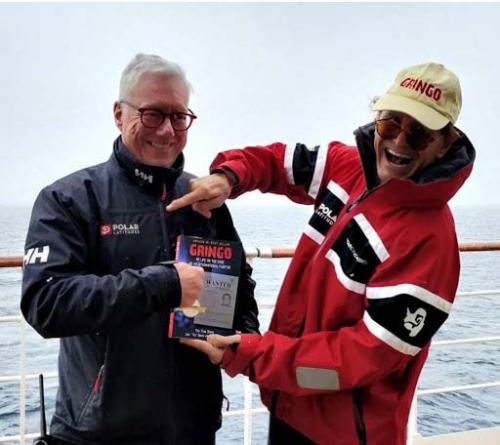 Dan Tito Davis in Antarctica with Polar Latitudes President John McKeon