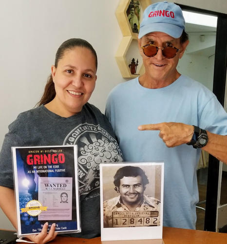 Dan Tito Davis in the house of Laura Escobar, niece of Pablo Escobar, in Medellin Colombia